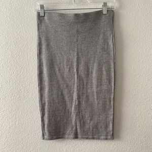 Zara Striped Black & White Cotton Pencil Skirt